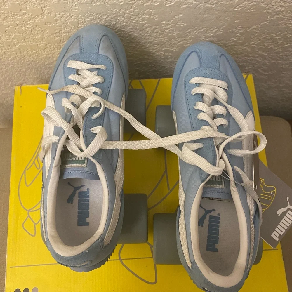 Vintage NWB Women Light Blue Retro Puma Sneaker Roller Skates Size 7 - Picture 5 of 16